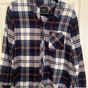 Rails Navy and White Plaid Shirt